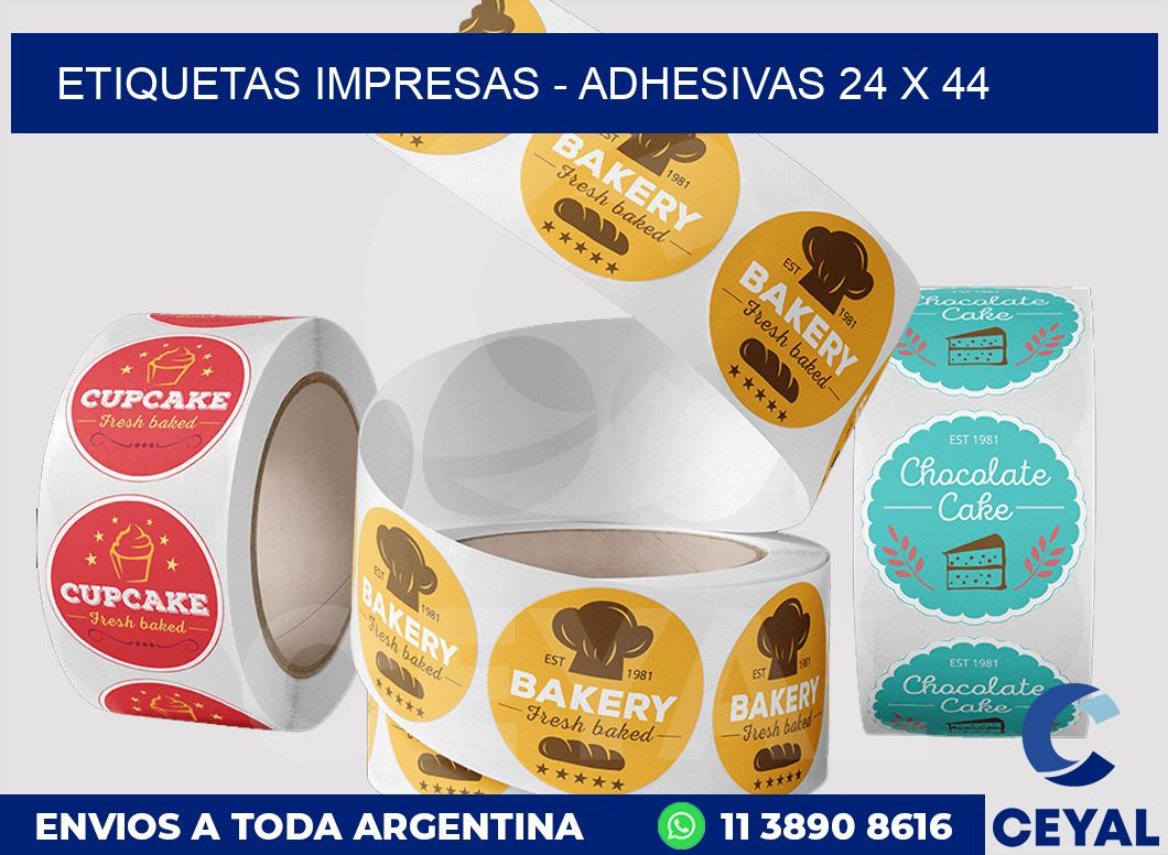etiquetas impresas - Adhesivas 24 x 44
