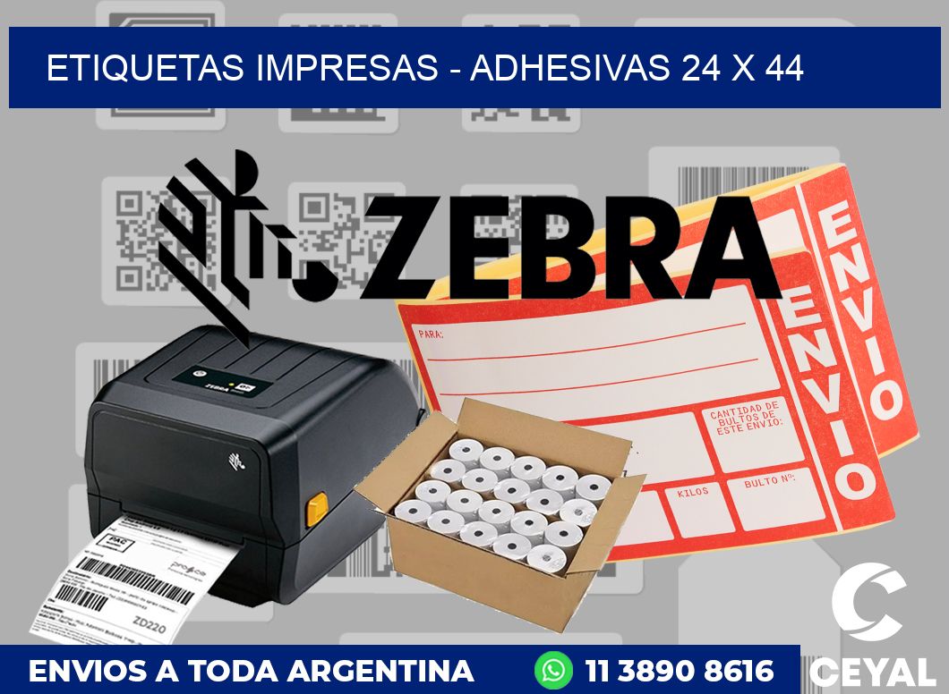 etiquetas impresas - Adhesivas 24 x 44
