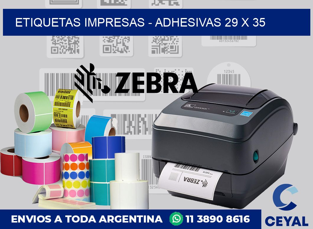etiquetas impresas - Adhesivas 29 x 35