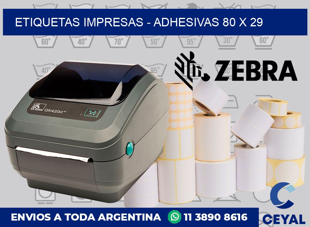 etiquetas impresas - Adhesivas 80 x 29