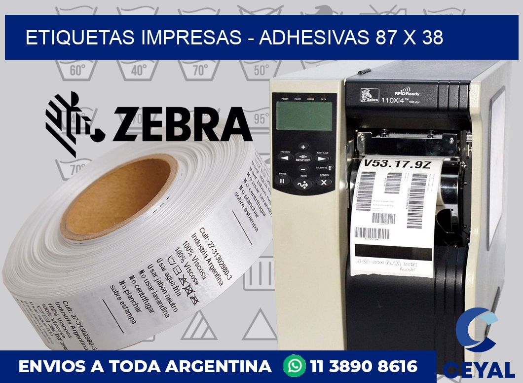 etiquetas impresas – Adhesivas 87 x 38