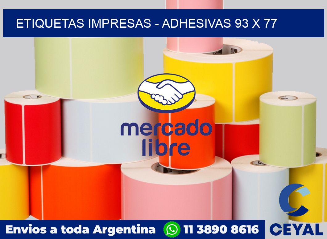 etiquetas impresas - Adhesivas 93 x 77