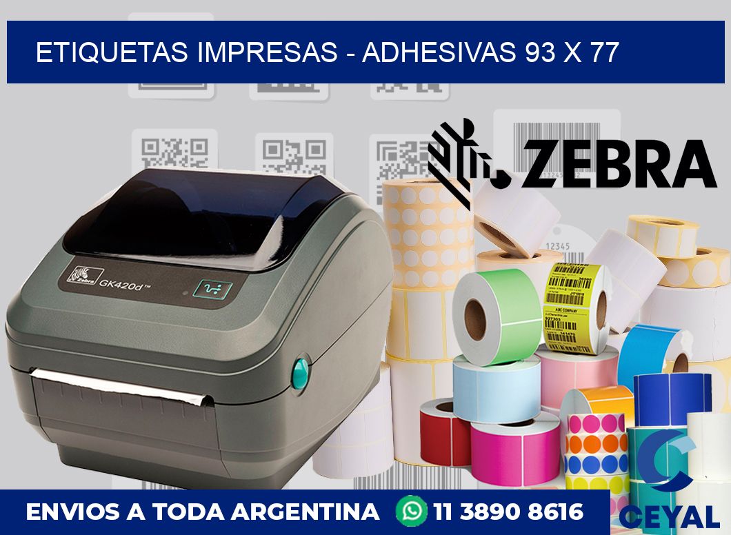 etiquetas impresas – Adhesivas 93 x 77