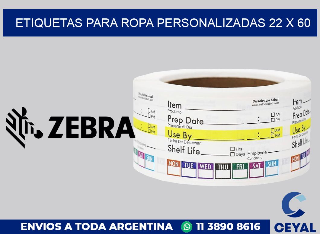 etiquetas para ropa personalizadas 22 x 60