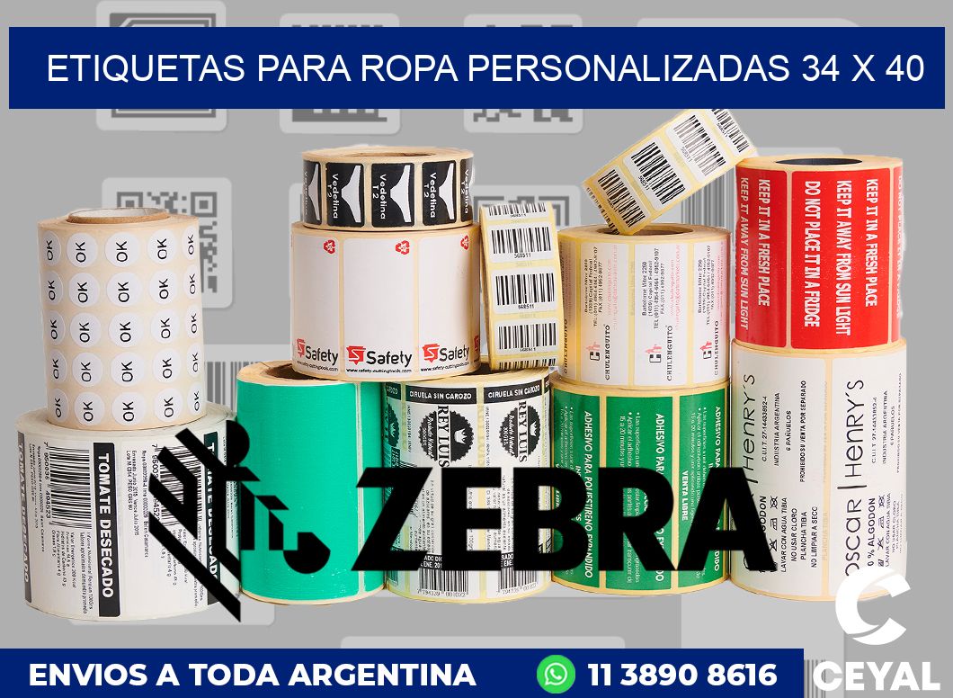 etiquetas para ropa personalizadas 34 x 40