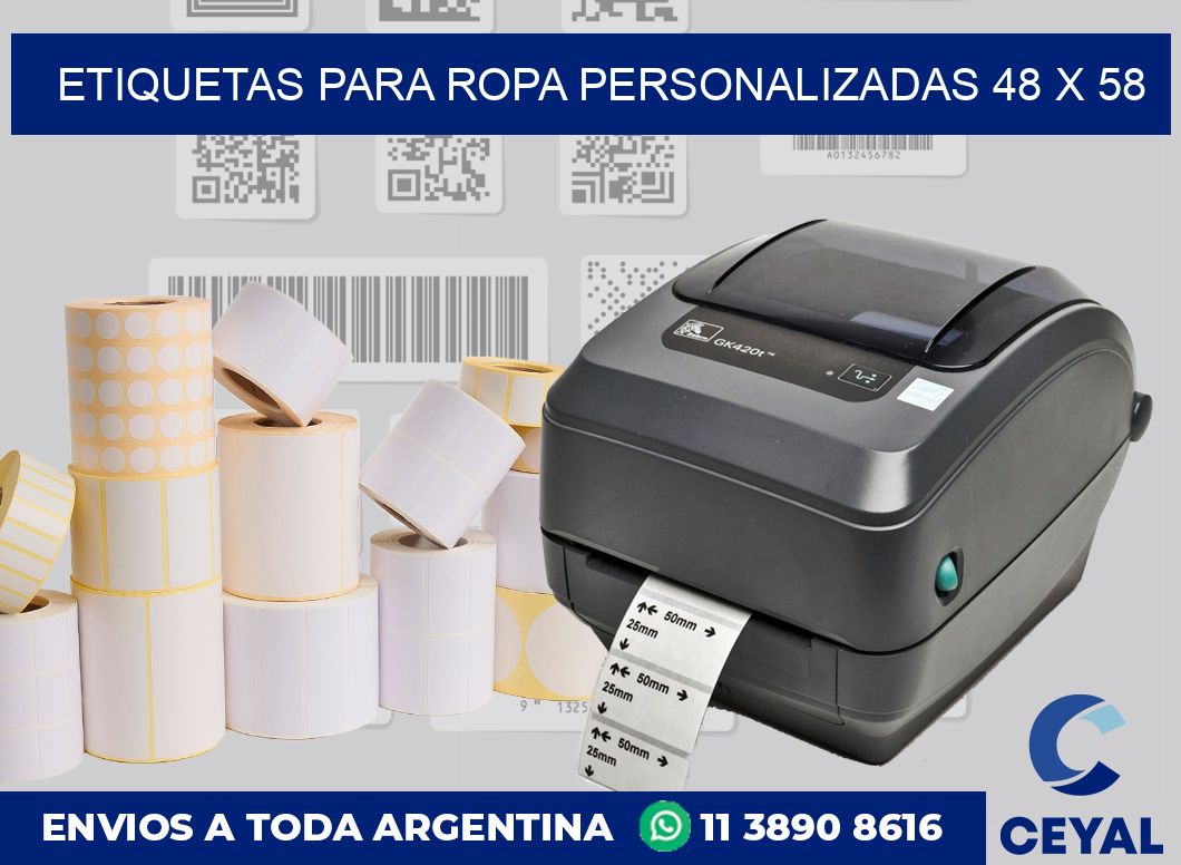 etiquetas para ropa personalizadas 48 x 58