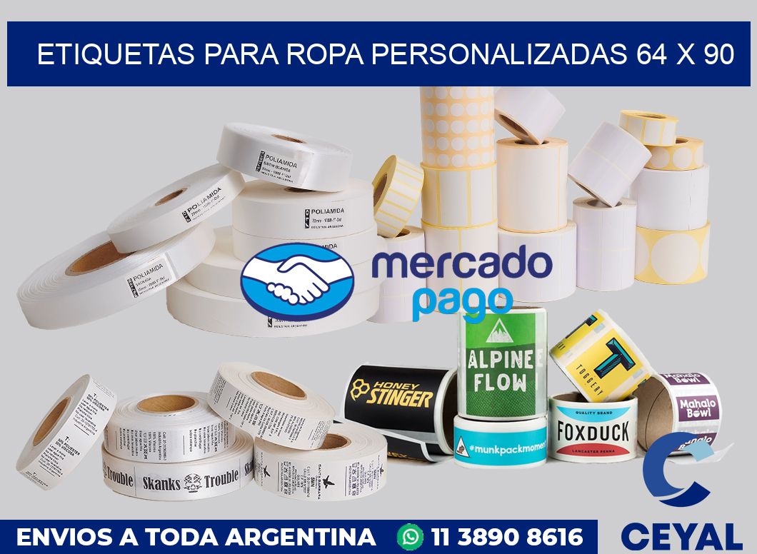 etiquetas para ropa personalizadas 64 x 90
