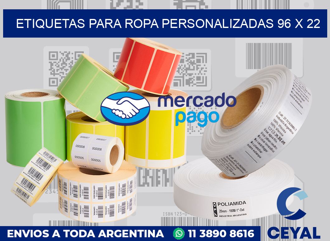 etiquetas para ropa personalizadas 96 x 22