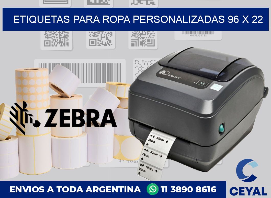 etiquetas para ropa personalizadas 96 x 22