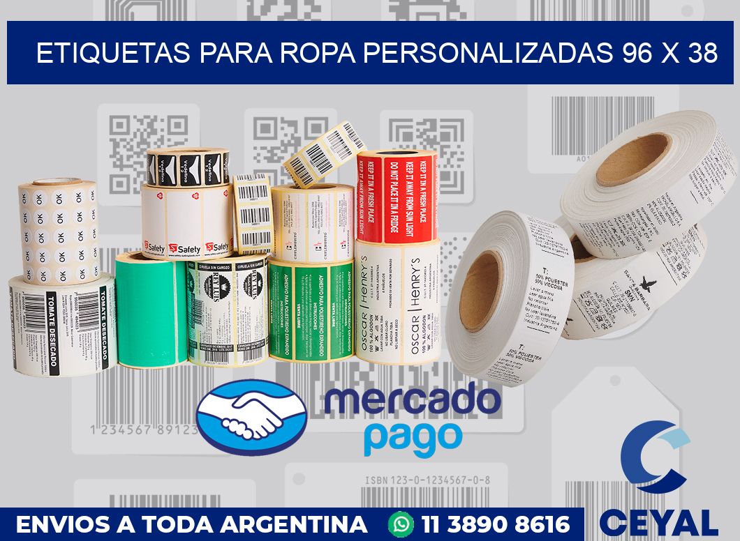 etiquetas para ropa personalizadas 96 x 38