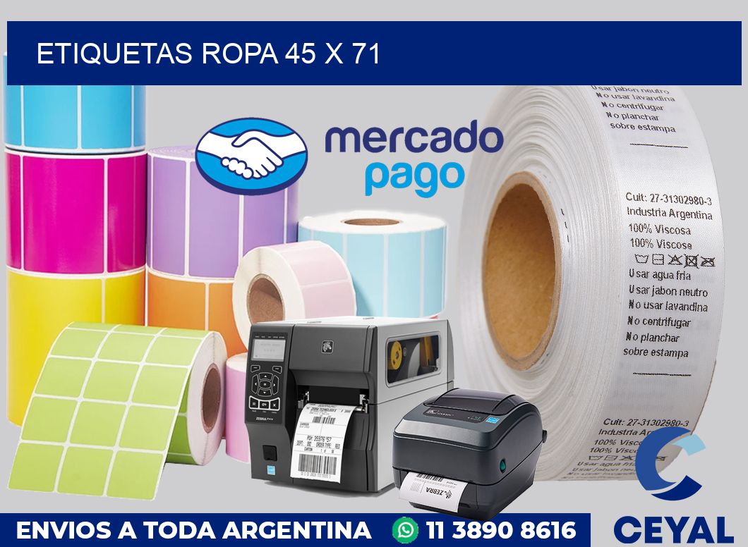 etiquetas ropa 45 x 71