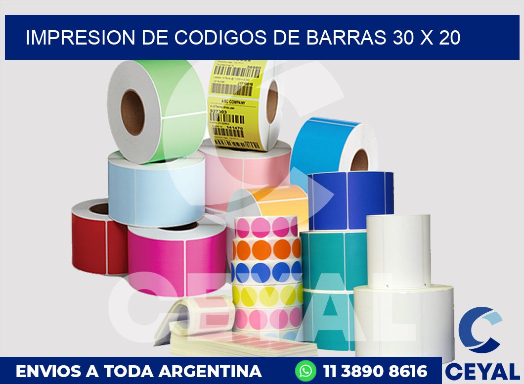 impresion de codigos de barras 30 x 20