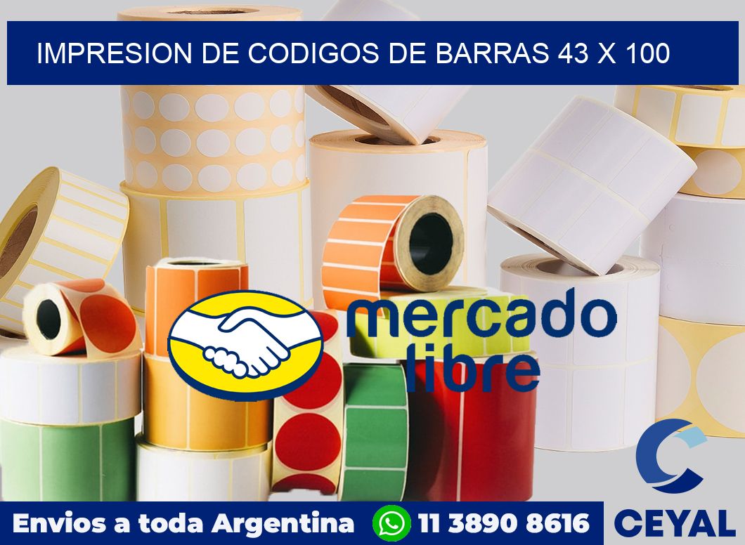 impresion de codigos de barras 43 x 100