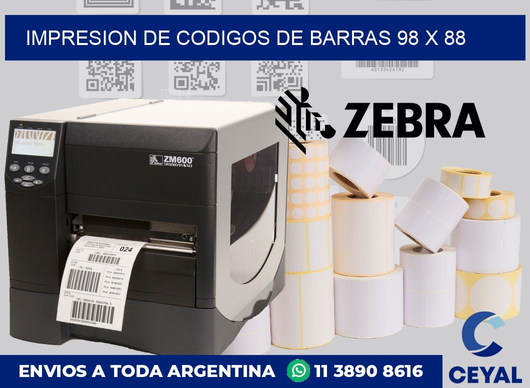 impresion de codigos de barras 98 x 88