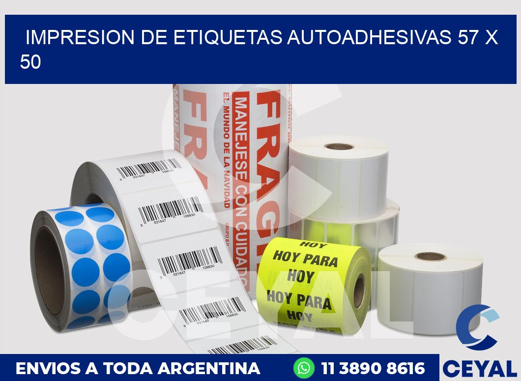 impresion de etiquetas autoadhesivas 57 x 50