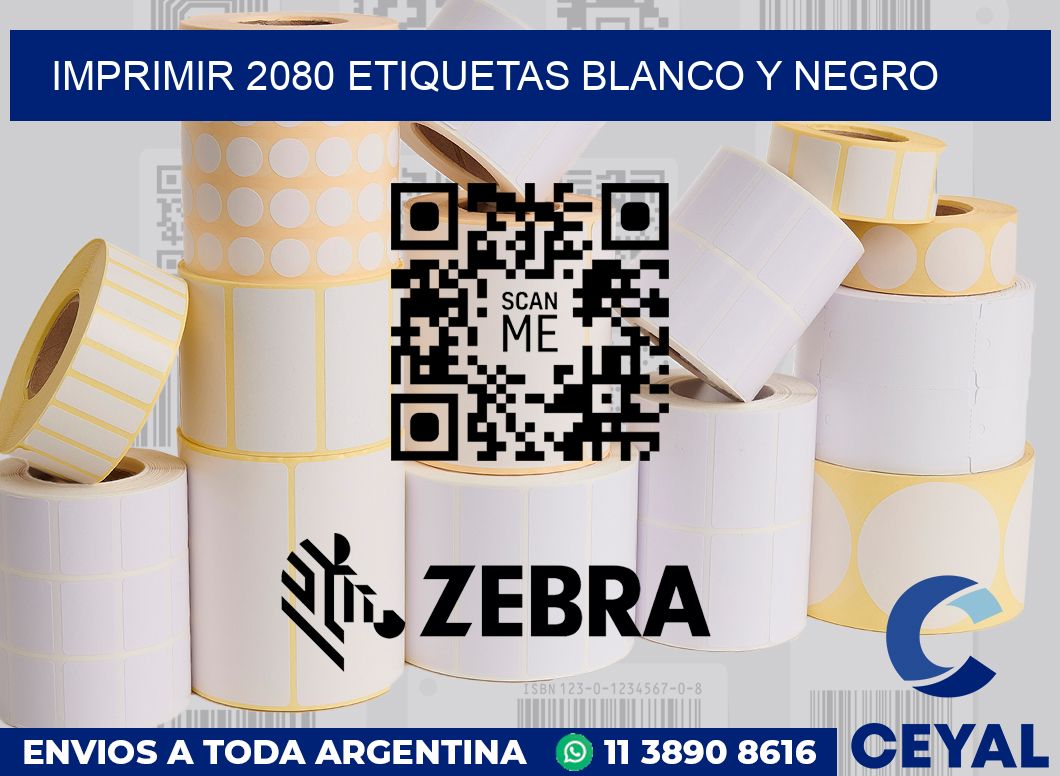 imprimir 2080 etiquetas blanco y negro