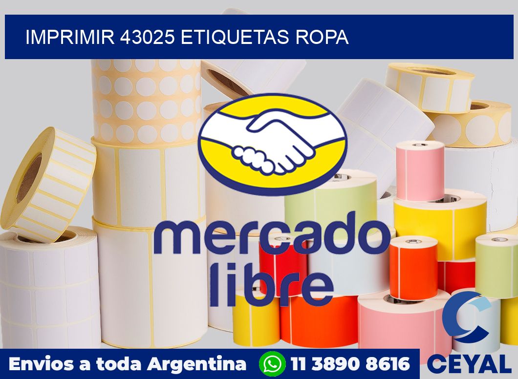 imprimir 43025 etiquetas ropa