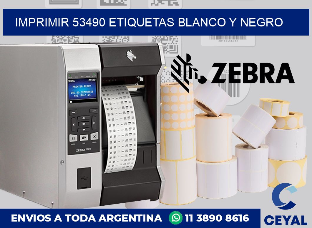 imprimir 53490 etiquetas blanco y negro