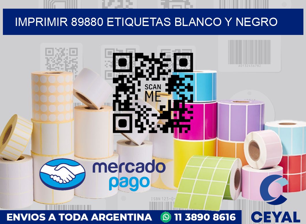 imprimir 89880 etiquetas blanco y negro