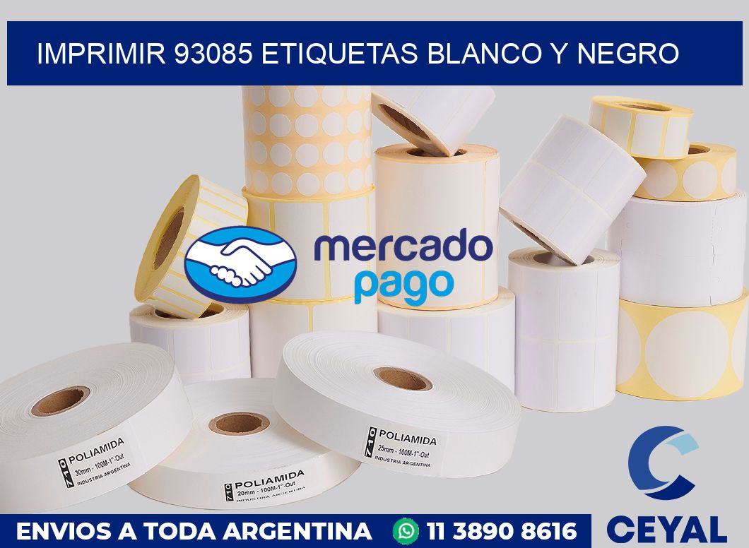 imprimir 93085 etiquetas blanco y negro
