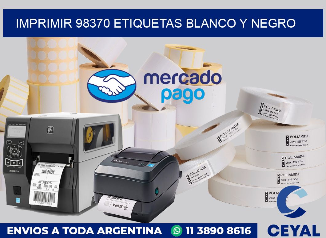 imprimir 98370 etiquetas blanco y negro