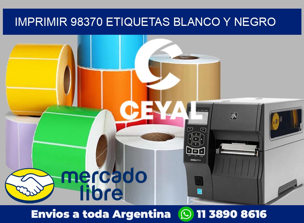 imprimir 98370 etiquetas blanco y negro