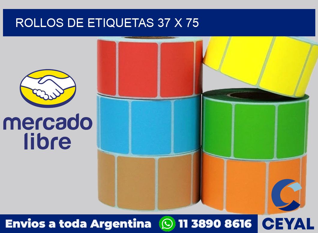 rollos de etiquetas 37 x 75