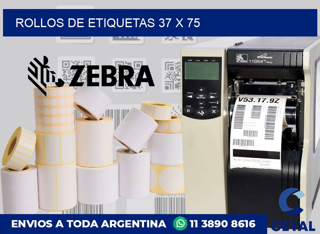 rollos de etiquetas 37 x 75