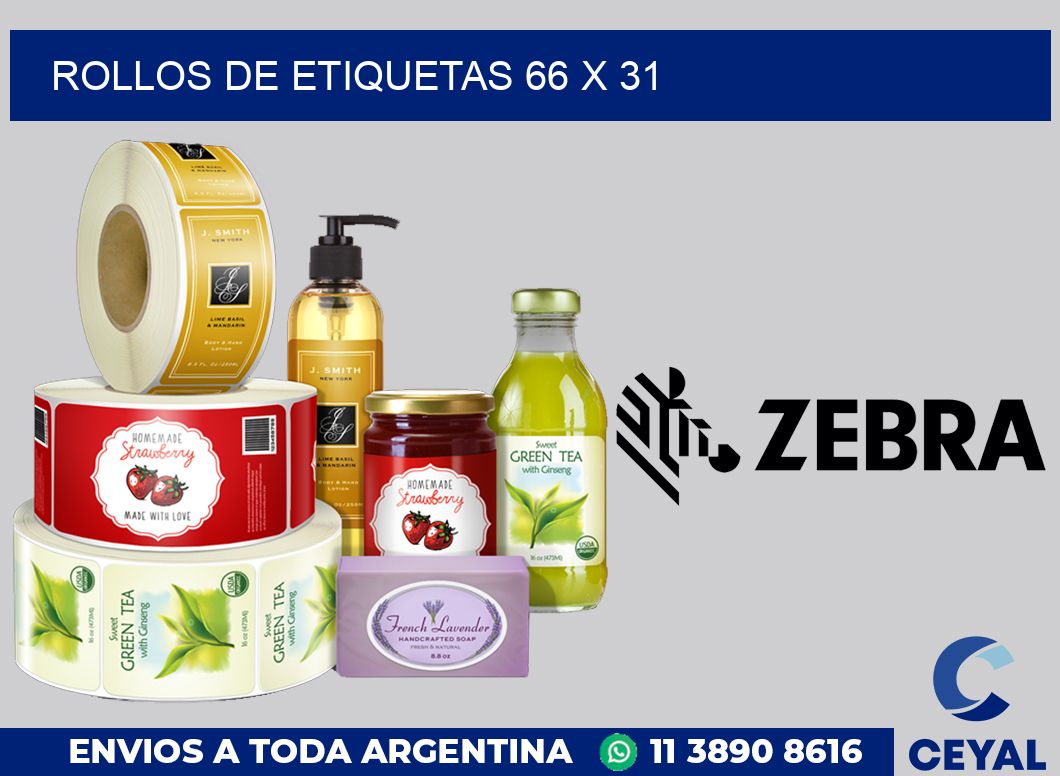 rollos de etiquetas 66 x 31