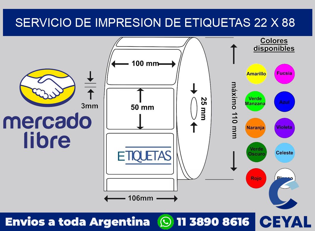 servicio de impresion de etiquetas 22 x 88