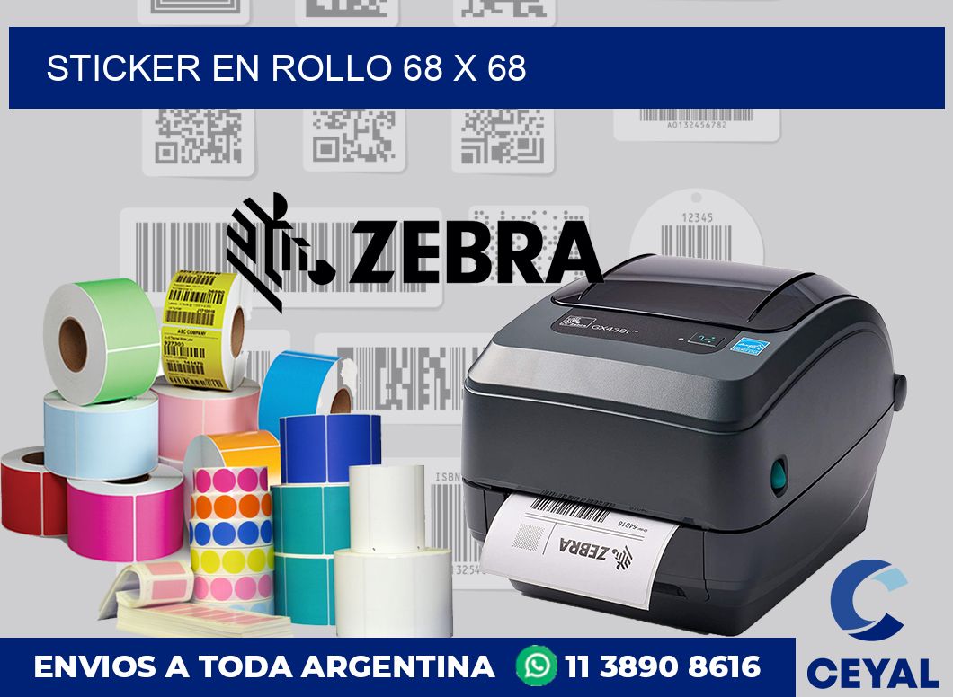 sticker en rollo 68 x 68