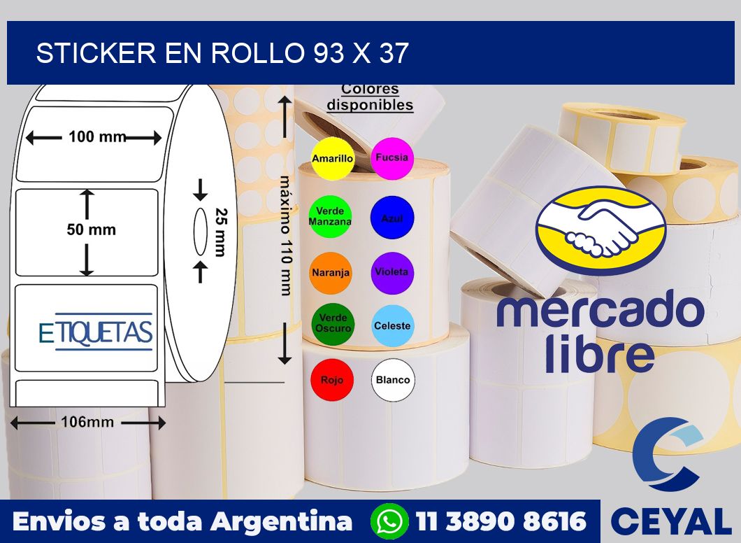 sticker en rollo 93 x 37