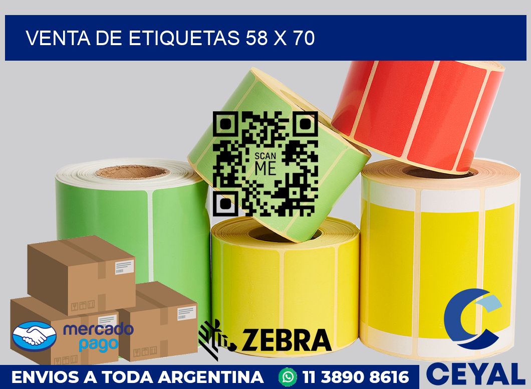 venta de etiquetas 58 x 70