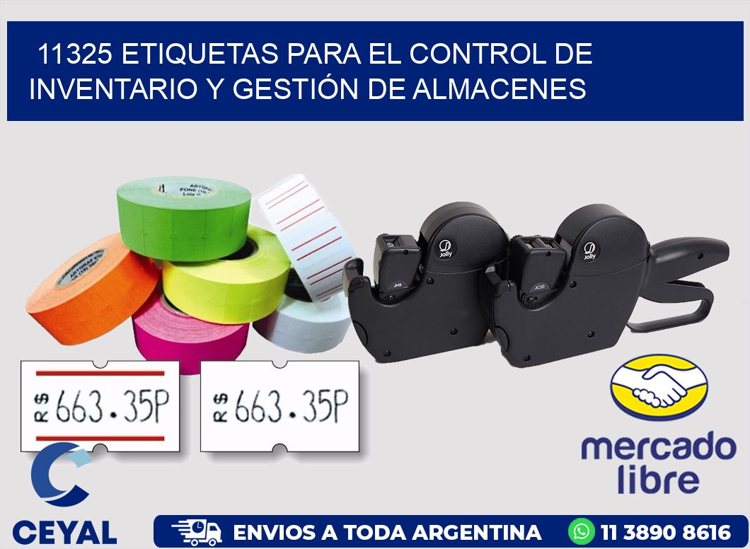 11325 ETIQUETAS PARA EL CONTROL DE INVENTARIO Y GESTIÓN DE ALMACENES