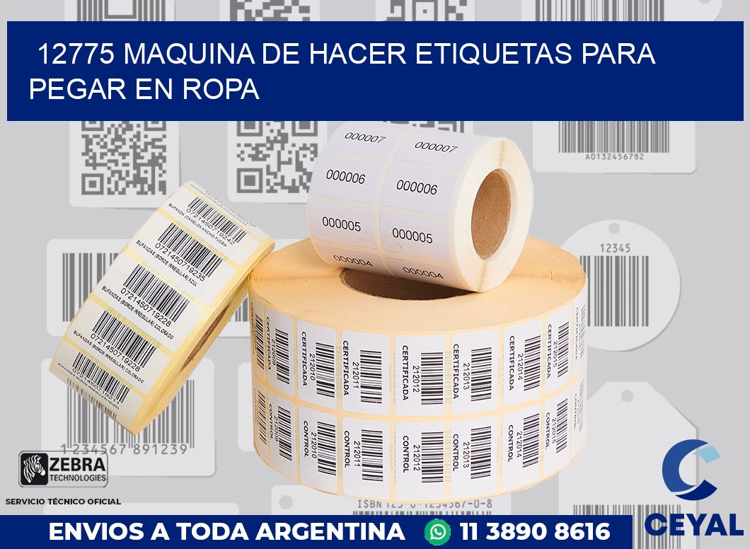 12775 MAQUINA DE HACER ETIQUETAS PARA PEGAR EN ROPA