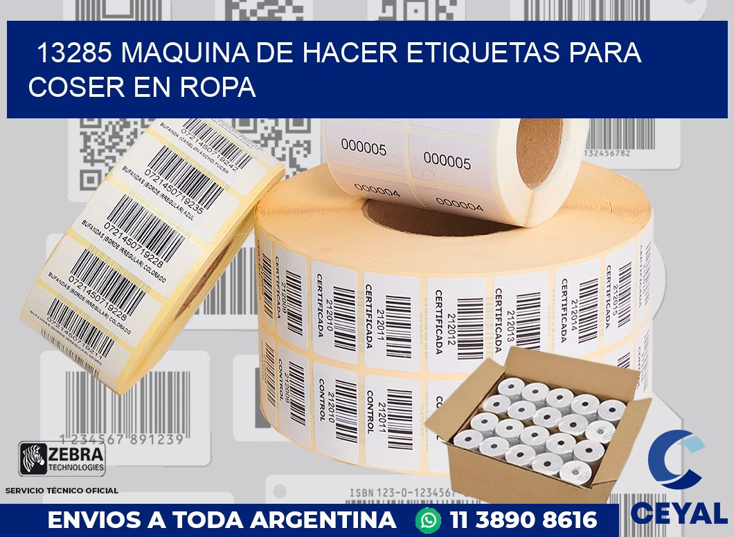 13285 MAQUINA DE HACER ETIQUETAS PARA COSER EN ROPA