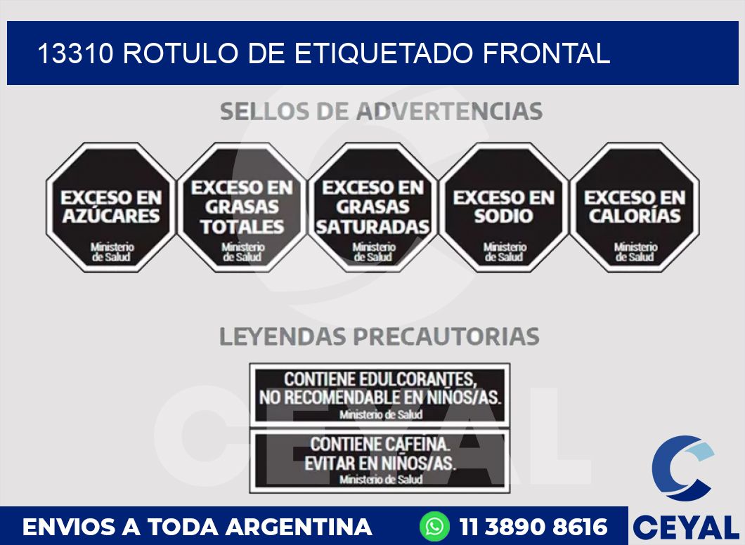 13310 ROTULO DE ETIQUETADO FRONTAL