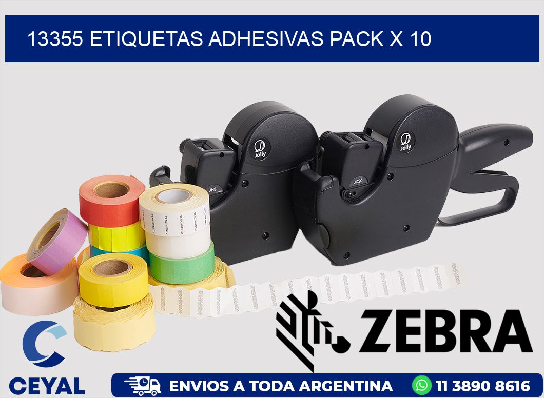 13355 ETIQUETAS ADHESIVAS PACK X 10