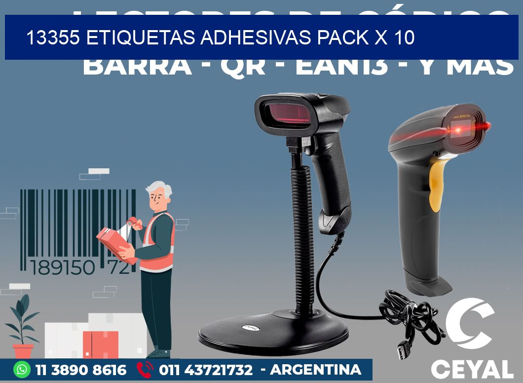 13355 ETIQUETAS ADHESIVAS PACK X 10