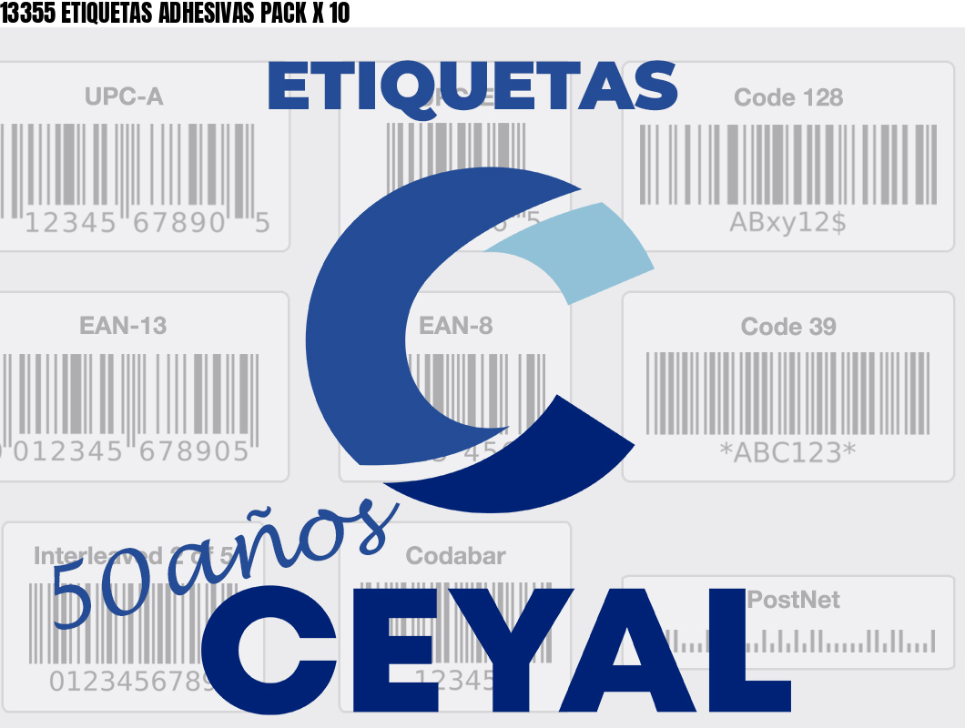 13355 ETIQUETAS ADHESIVAS PACK X 10