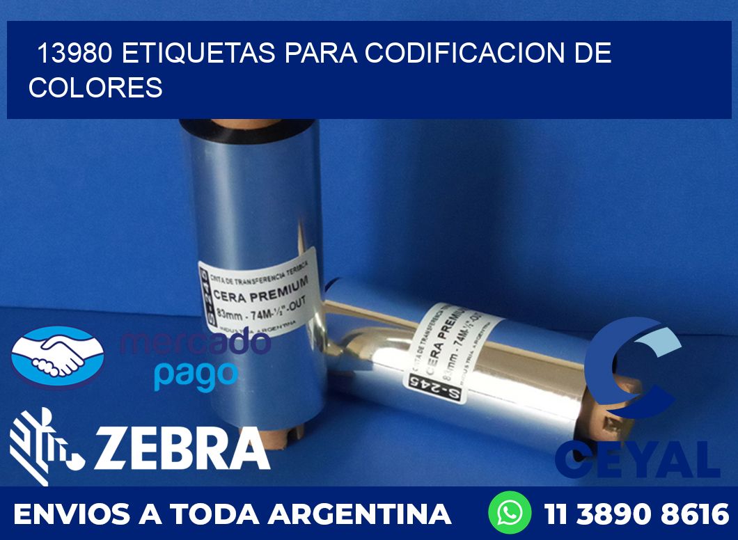 13980 ETIQUETAS PARA CODIFICACION DE COLORES
