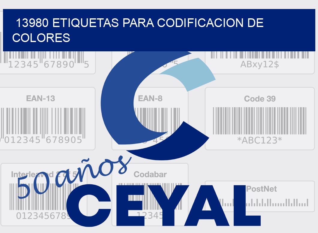 13980 ETIQUETAS PARA CODIFICACION DE COLORES