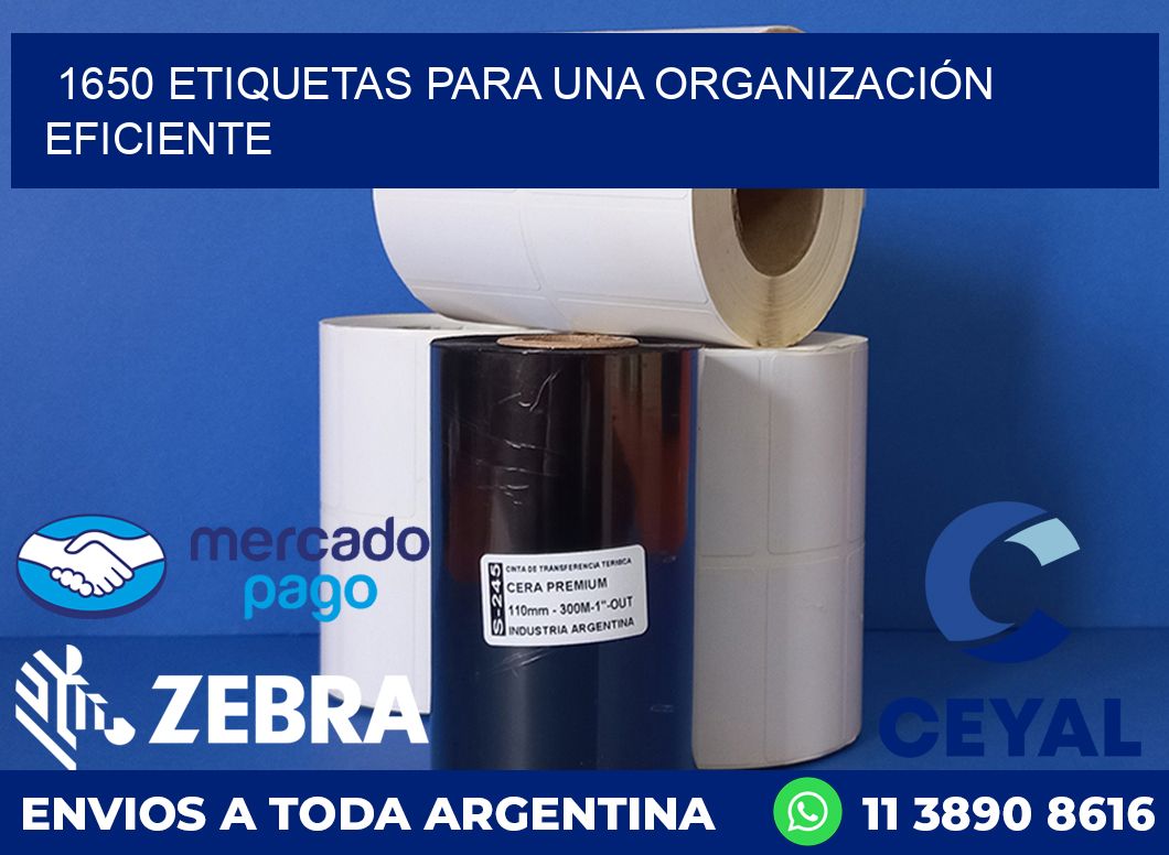1650 ETIQUETAS PARA UNA ORGANIZACIÓN EFICIENTE