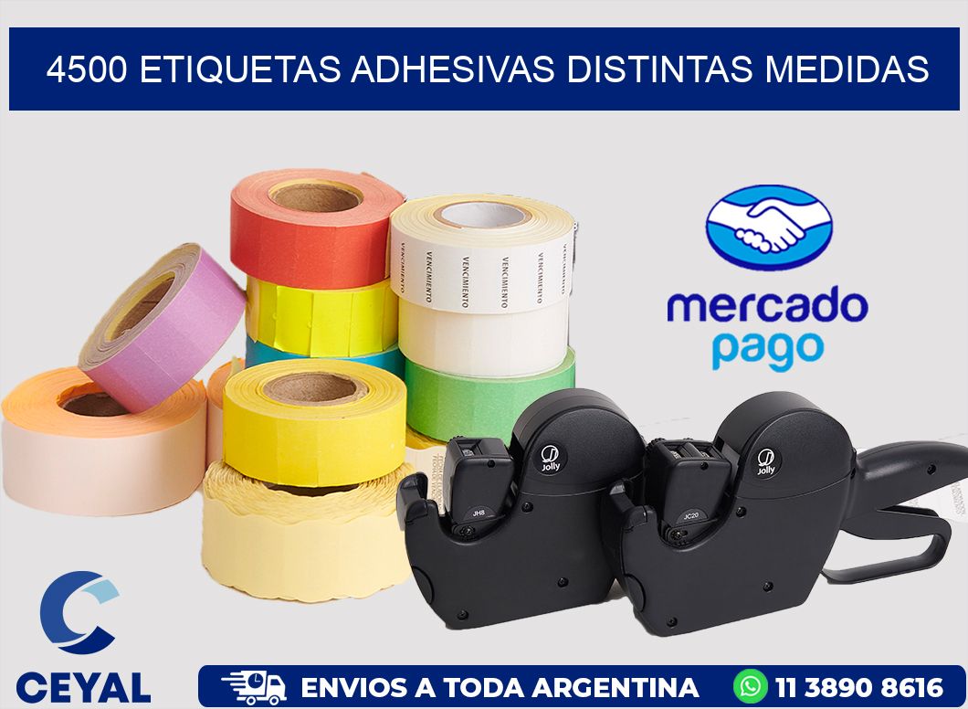 4500 ETIQUETAS ADHESIVAS DISTINTAS MEDIDAS