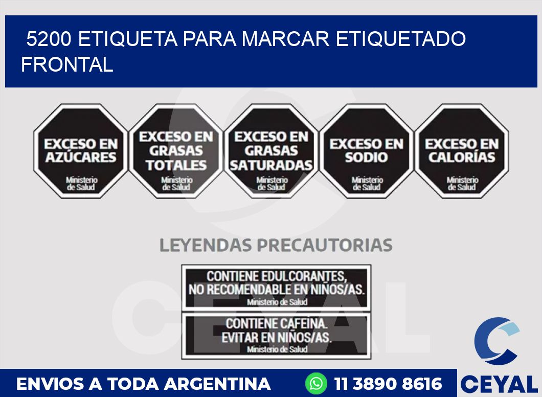 5200 ETIQUETA PARA MARCAR ETIQUETADO FRONTAL