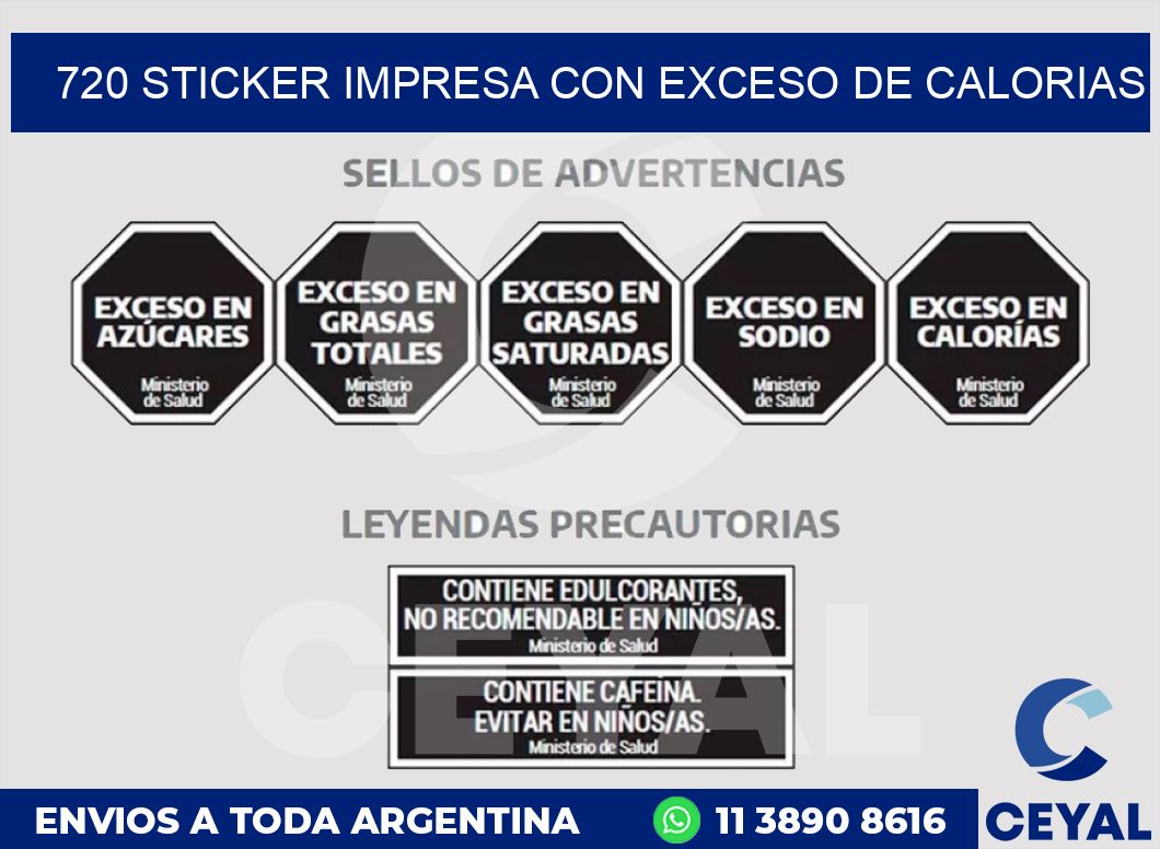 720 STICKER IMPRESA CON EXCESO DE CALORIAS