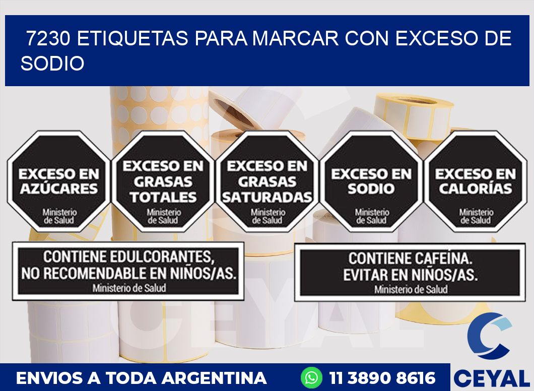 7230 ETIQUETAS PARA MARCAR CON EXCESO DE SODIO