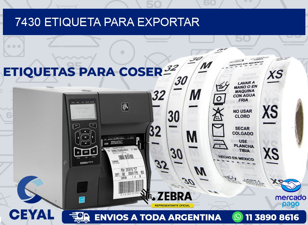 7430 ETIQUETA PARA EXPORTAR