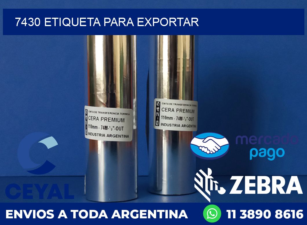 7430 ETIQUETA PARA EXPORTAR