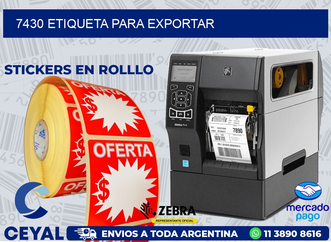 7430 ETIQUETA PARA EXPORTAR
